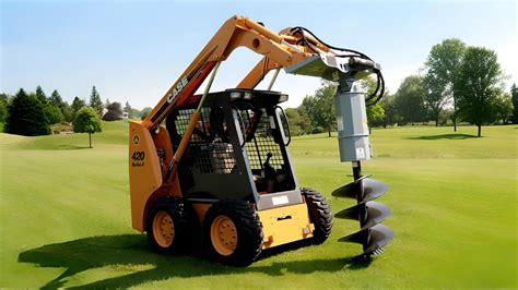 skid steer with auger bit|skid steer auger bits used.